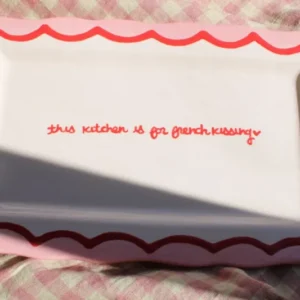 "This Kitchen Is for French Kissing” Scalloped Tray