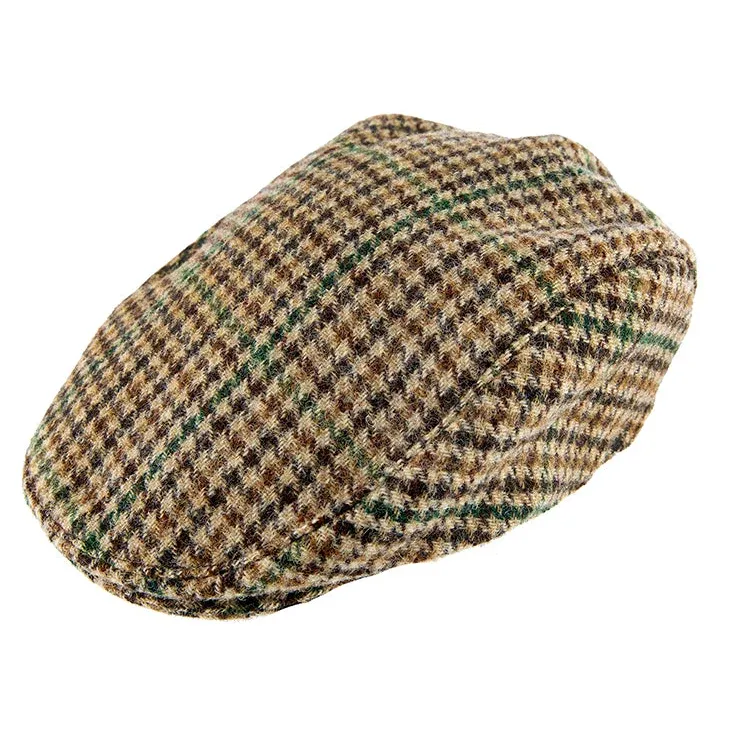 Men's Abraham Moon Dogtooth Check Tweed Flat Cap