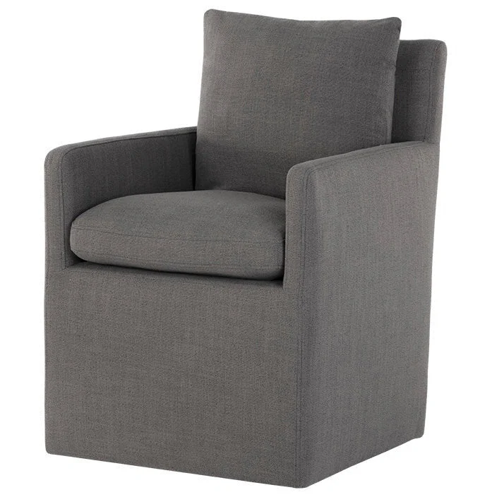Glenrose Wheeled Dining Armchair | Effie Smoke