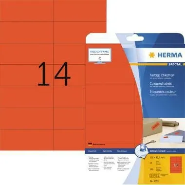 HERMA Universaletiketten SPECIAL 5059 rot 105 x 42,3 mm 280 Stück