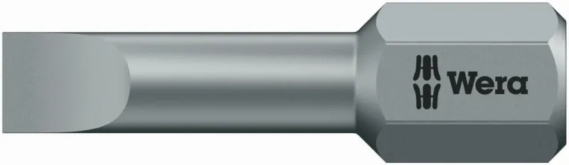 WERA Bit 800/1 TZ für Schlitzschrauben 4 mm, 25 mm, 1/4 Zoll C6,3 – 10 Stück