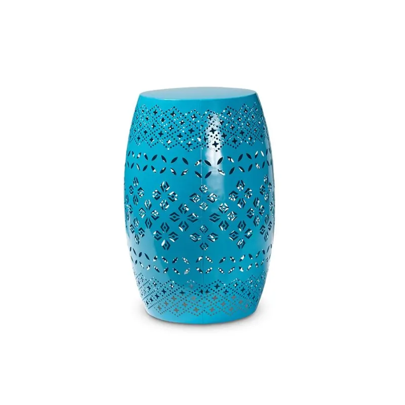 Baxton Studio Lavinia Modern and Contemporary Blue Finished Metal Outdoor Side Table | Outdoor Tables | Modishstore