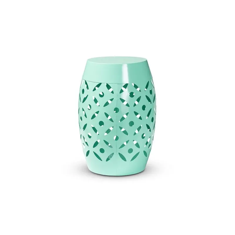 Baxton Studio Hallie Modern and Contemporary Aqua Finished Metal Outdoor Side Table | Outdoor Tables | Modishstore