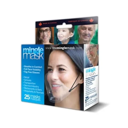 Mingle Mask | Clear Plastic Face Mask 25 Pack - ChefEquipment.com