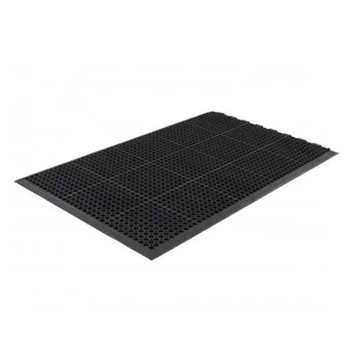 Edgewood Competitor Series Light Anti Fatigue Anti Slip Mat, 3" x 5", Black Rubber