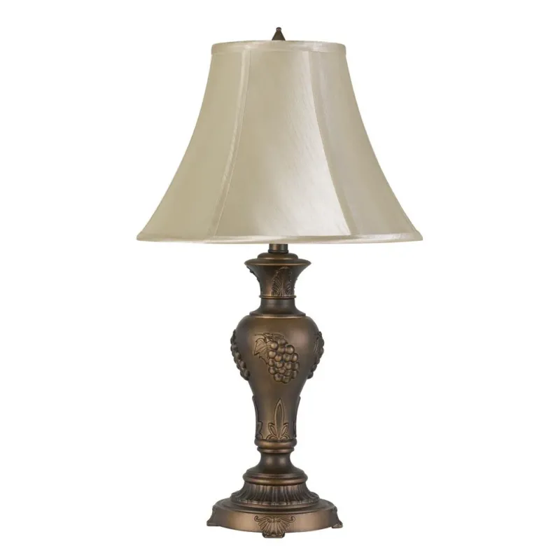 100W Cavan Aluminum Casted Table Lamp With Softback Faux Silk Shade By Cal Lighting | Table Lamps | Moidshstore