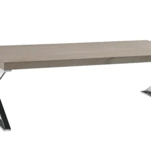 15' Antique Ash Veneer and Steel Coffee Table By Homeroots | Coffee Tables | Modishstore