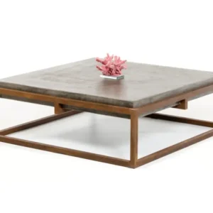 15' Concrete and Metal Coffee Table By Homeroots | Coffee Tables | Modishstore