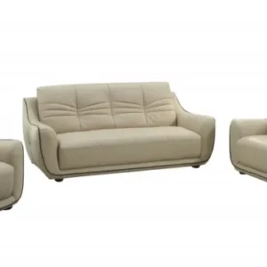 108" Elegant Beige Leather Sofa Set By Homeroots | Sofa Set | Modishstore