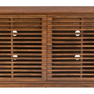 54" Walnut Modern Retro Grooves TV Media Center By Homeroots | TV Stands | Modishstore