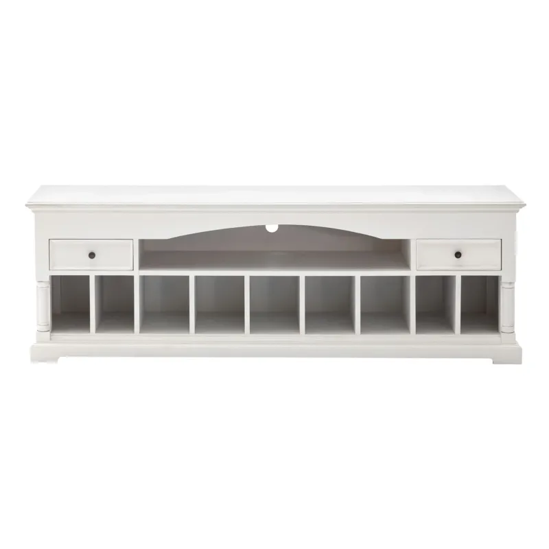 71" Classic White And White Solid Console Table With Storage By Homeroots | Console Tables | Modishstore