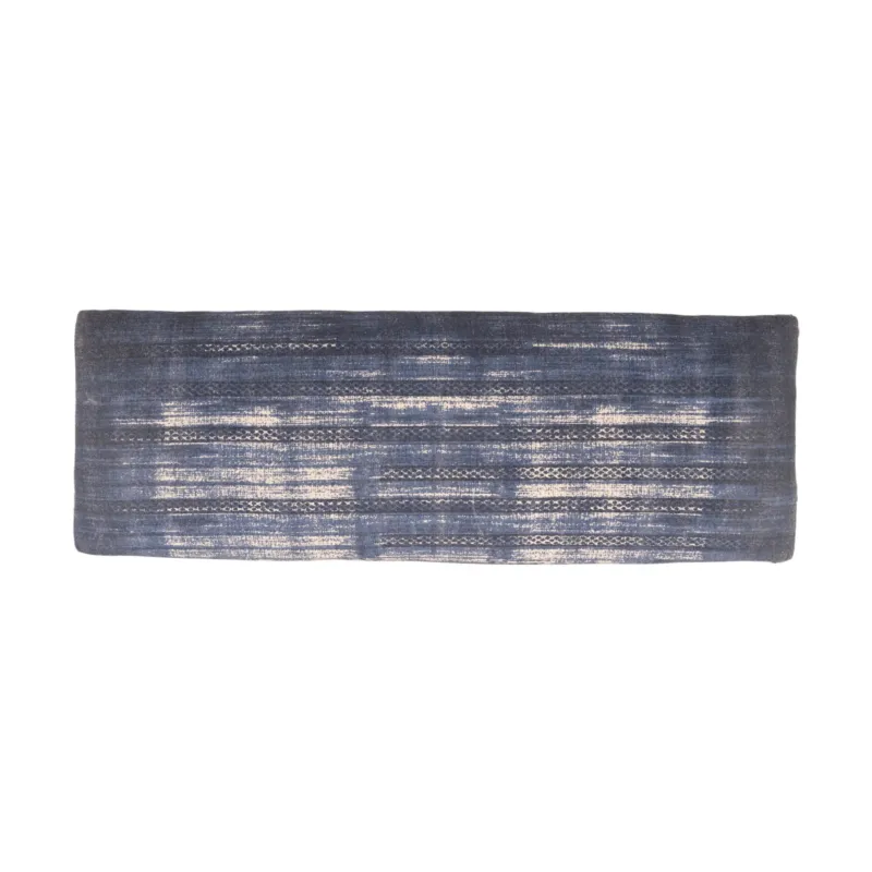 47" Blue And Cream Abstract Design Blue Leg Upholstered Bench By Homeroots | Benches | Modishstore