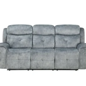 83" Gray Velvet And Black Sofa By Homeroots | Sofas | Modishstore