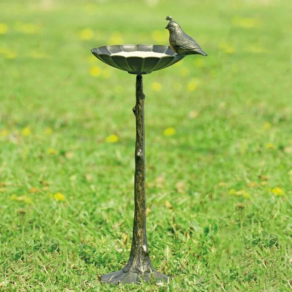 Quail Birdbath/Birdfeeder By SPI Home | Outdoor Decor | Modishstore