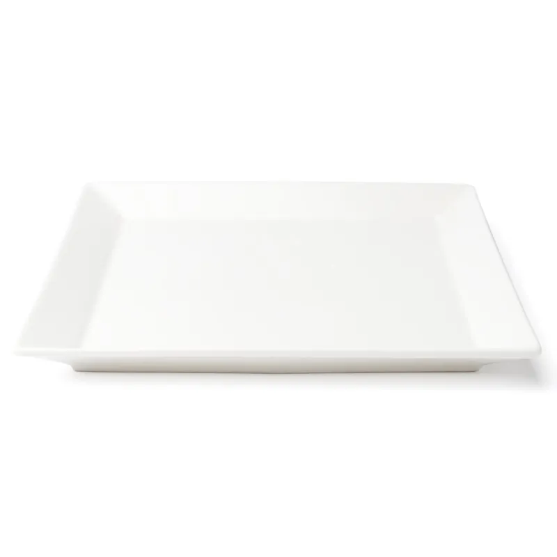 Browne Foundation Square Wide Rim Plate, 10", White (36-pack)