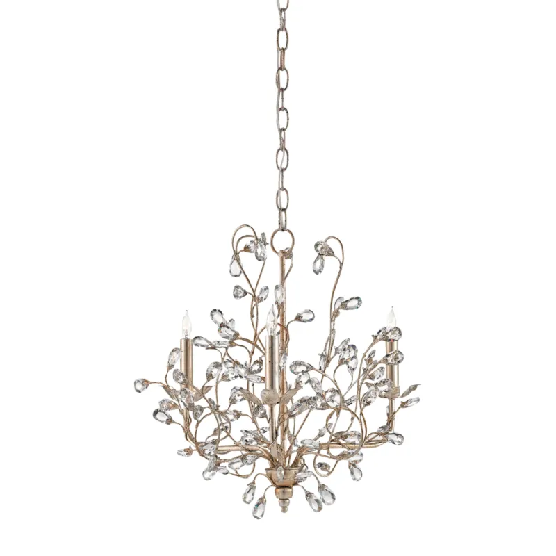Crystal Bud 18" Chandelier | Silver Granello