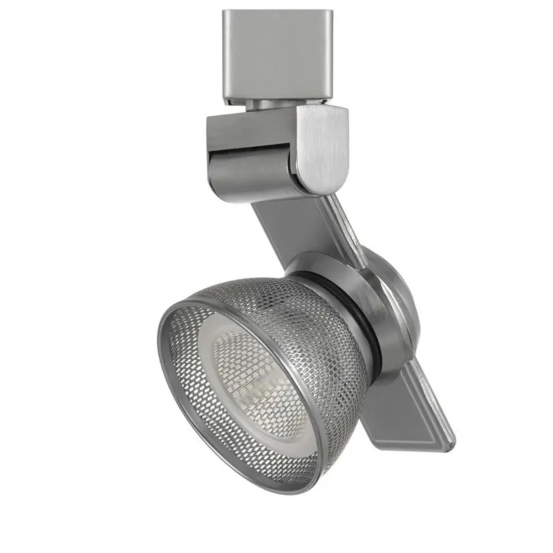 12W Integrated Led Metal Track Fixture With Mesh Head, Silver By Benzara | Track Lights | Modishstore