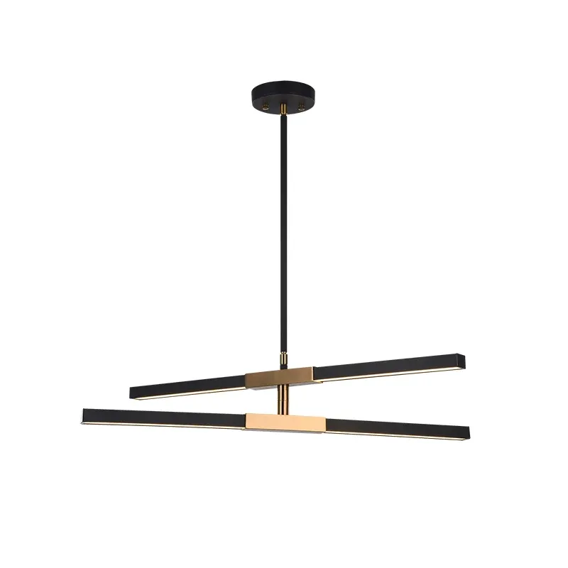Lineare 4-Light LED Pendant | Black / Aged Gold Brass