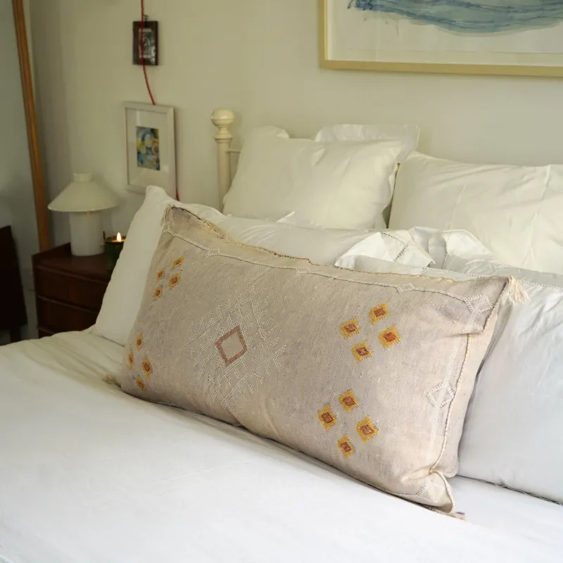 Luxury Cactus Silk Bolster Cushion - Dusk
