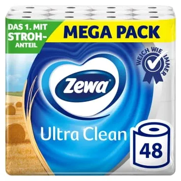 Zewa Ultra Clean Toilettenpapier 4-lagig - mit Strohanteil, für professionellen Einsatz - Med-Praxisbedarf