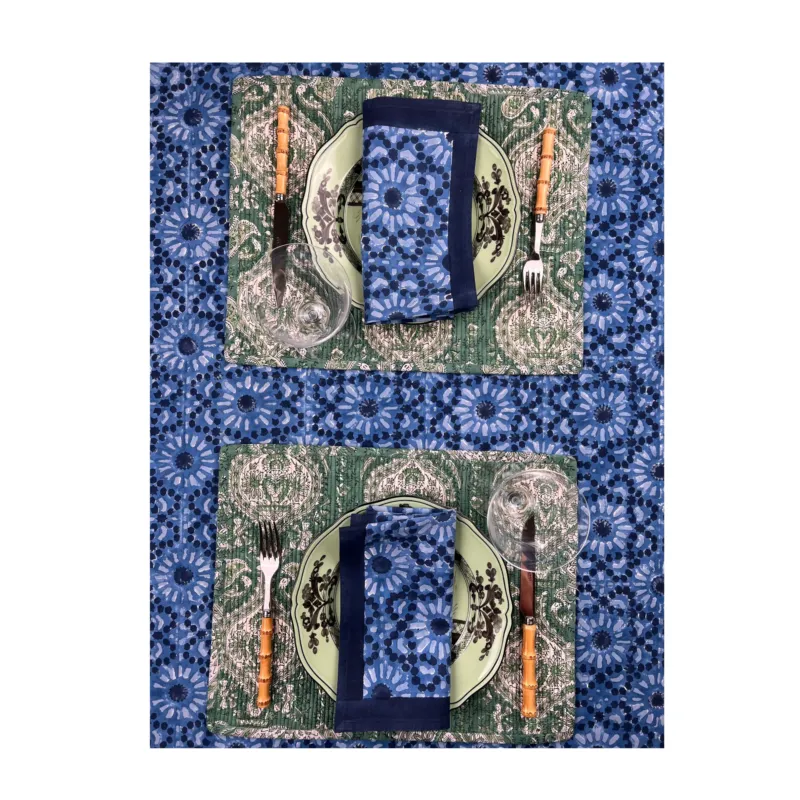 ‘The Kaleidoscope’ Tablecloth - Dark Indigo