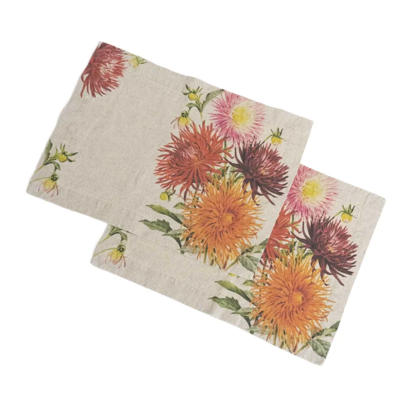 Linen Placemats COUNTRY FLOWERS Set of 2